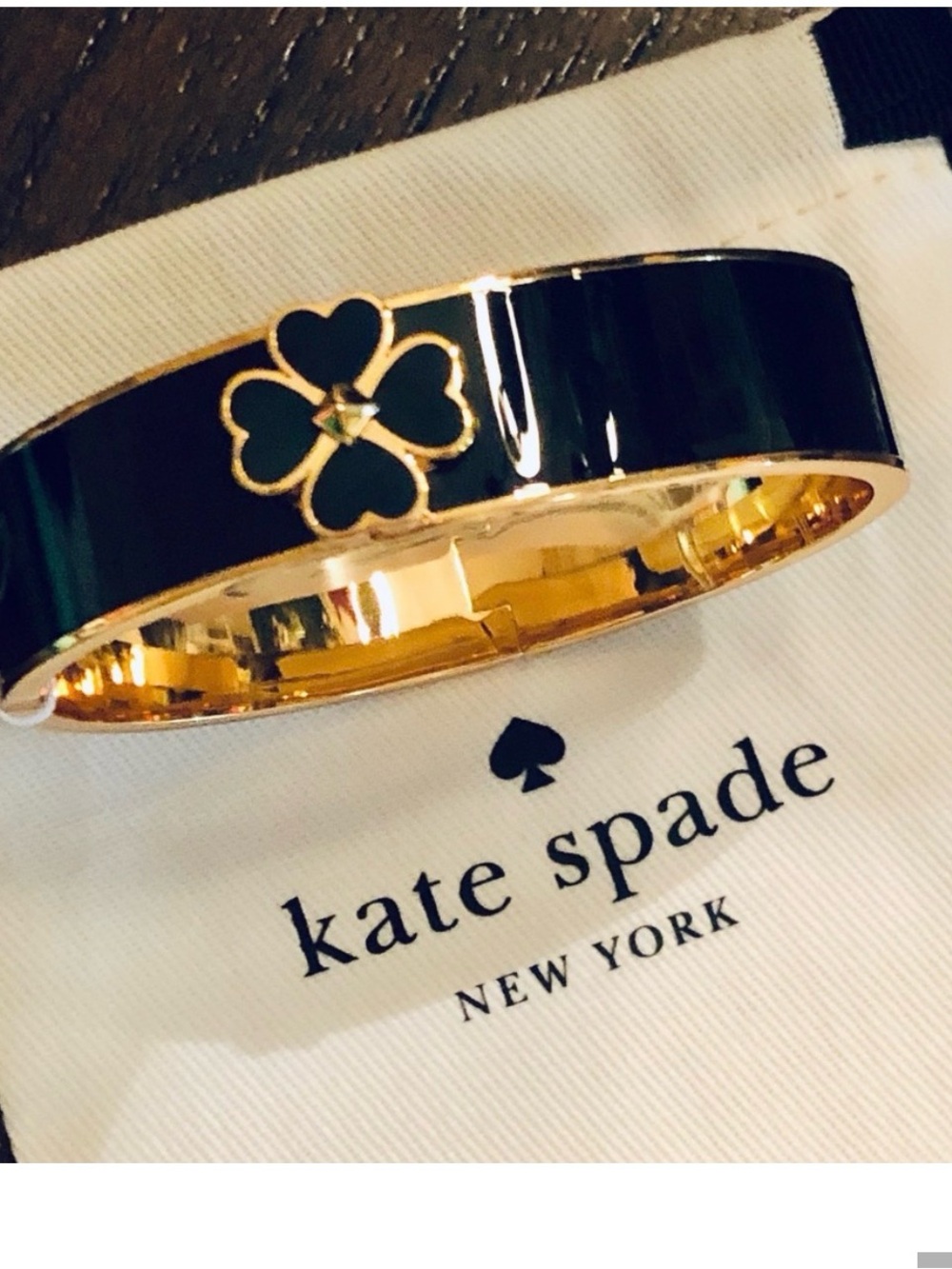 NWT~KATE SPADE~Everyday Spade Floral Spade Enamel Bangle, 60mm